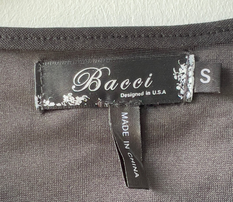 Bacci Black Sleeveless Reflective Sequined Mini Dress Size Small