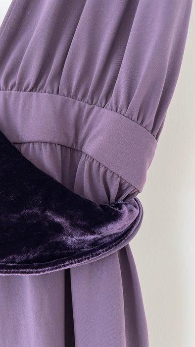 Vera Wang Velvet Belted Purple Midi Dress Size US 8