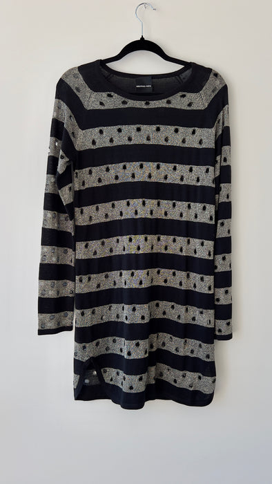 American Retro Metallic Black Cut Out Dress Size US 1