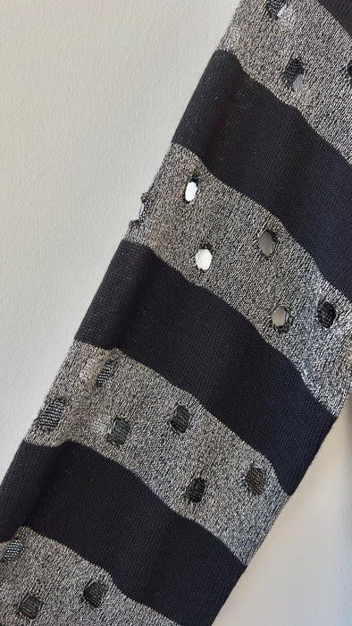 American Retro Metallic Black Cut Out Dress Size US 1