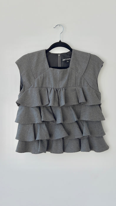 American Retro Sleeveless Grey Sleeveless Shirt Size 38