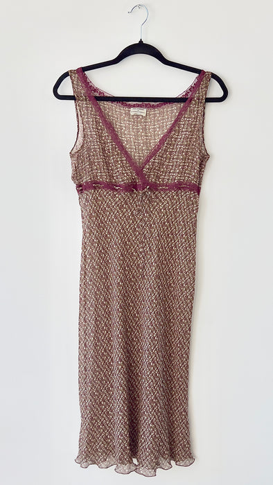 Philosophy di Alberta Ferretti Slip Dress Brown Burgundy US 6