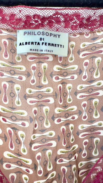 Philosophy di Alberta Ferretti Slip Dress Brown Burgundy US 6