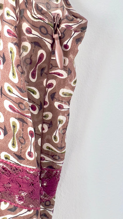 Philosophy di Alberta Ferretti Slip Dress Brown Burgundy US 6