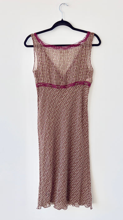 Philosophy di Alberta Ferretti Slip Dress Brown Burgundy US 6
