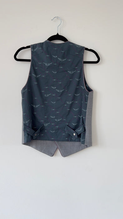 Zadig & Voltaire Grey Button Vest Size Small