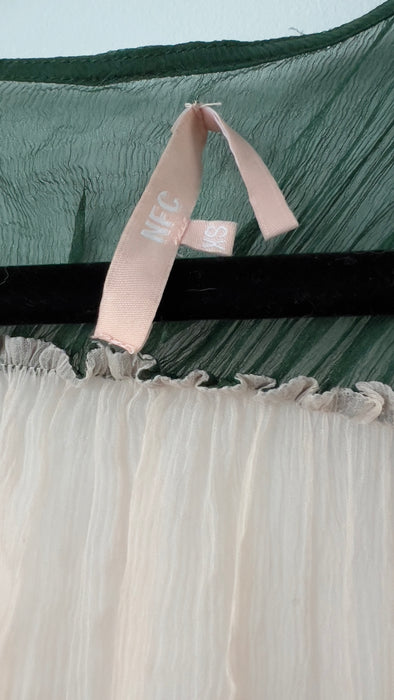 NFC Brand Sheer Coverup Peach Shawl with Tassels One Size
