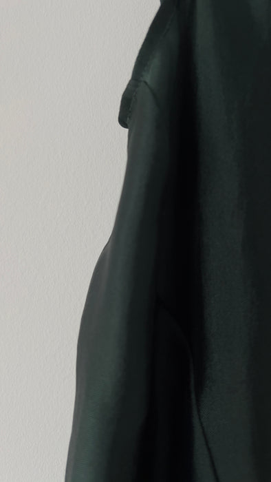 Theory Silk Sleeveless Mock Neck Forest Green Shirt Size Medium