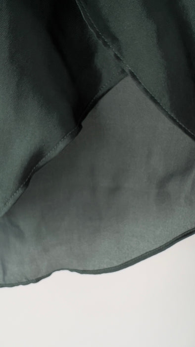 Theory Silk Sleeveless Mock Neck Forest Green Shirt Size Medium