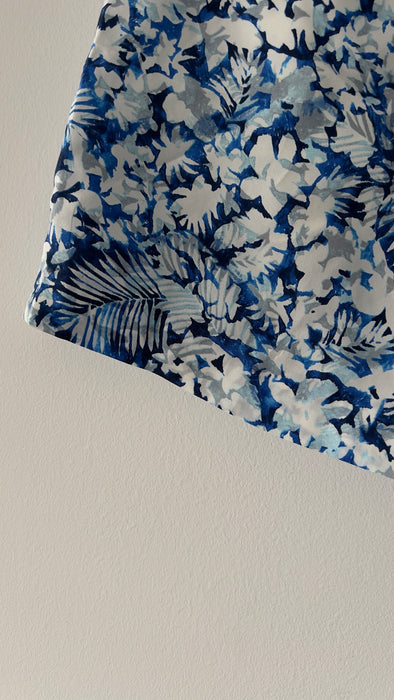 Theory Silk Floral Blue and White Pattern Shorts with Pockets Size UK 6