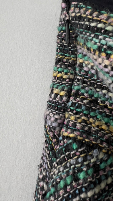 Nanette Lepore Knitted Flared Multicolor Striped Mini Skirt Size 2