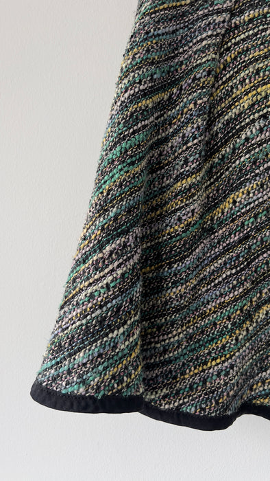 Nanette Lepore Knitted Flared Multicolor Striped Mini Skirt Size 2