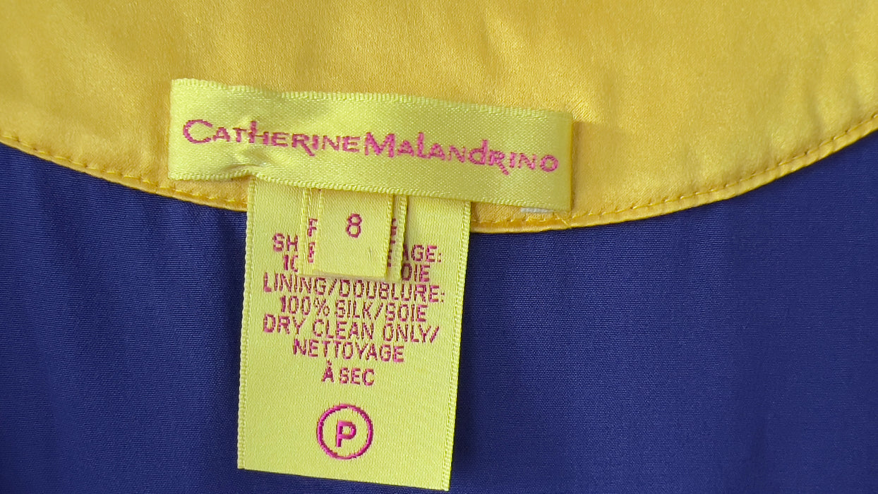 Vintage Catherine Malandrino Beaded Embellished Blue Dress Size 8