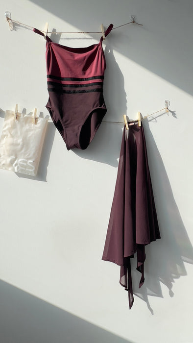 Eres Burgundy One Piece with Matching Sarong Cover Up Size Medium