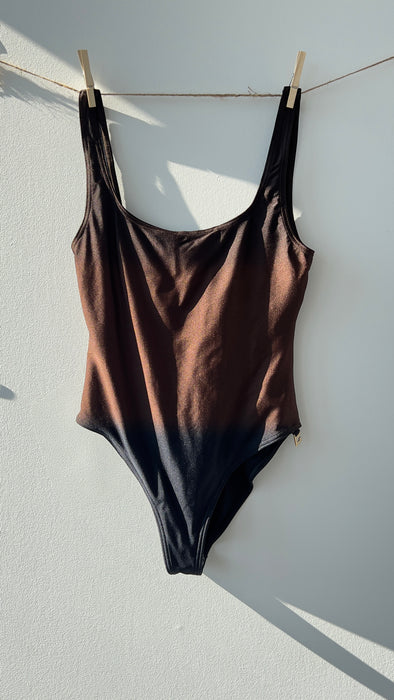 Gucci Brown Black Ombre One Piece Bathing Suit Size Medium