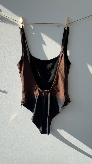 Gucci Brown Black Ombre One Piece Bathing Suit Size Medium