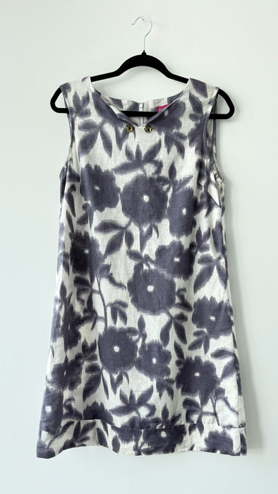 Amandarling Sleeveless Purple and Creme Floral Print Dress Size Medium