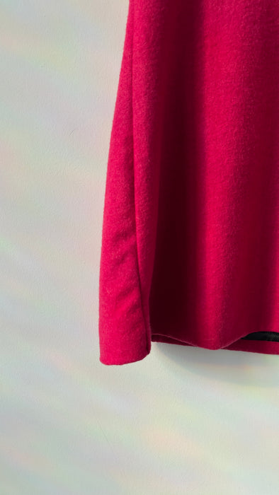 Vintage Pink Martini Fuscia Wool Mini Dress with Ribbon Size Small