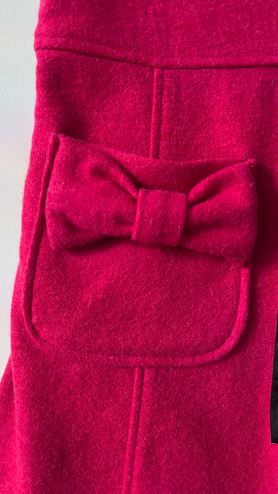 Vintage Pink Martini Fuscia Wool Mini Dress with Ribbon Size Small